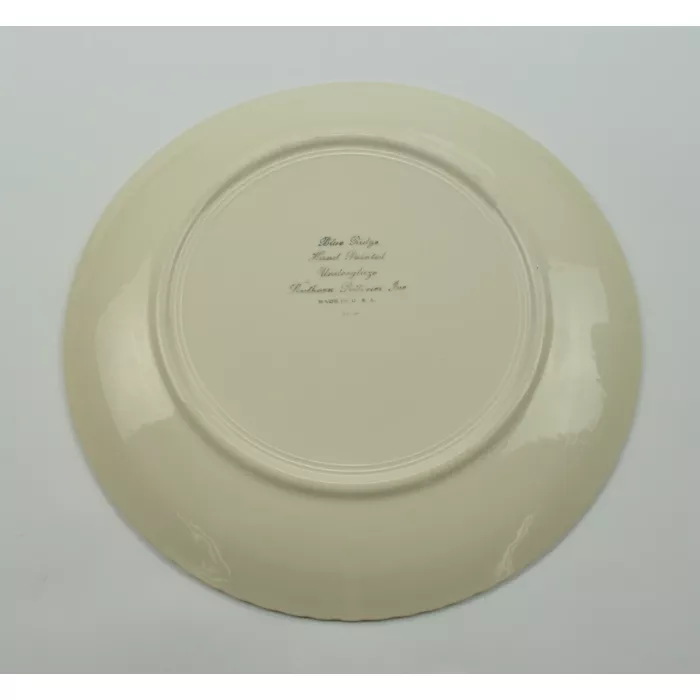 Blue Ridge - Hand Painted Floral Pattern - Dinner Plate - 10.25" Round