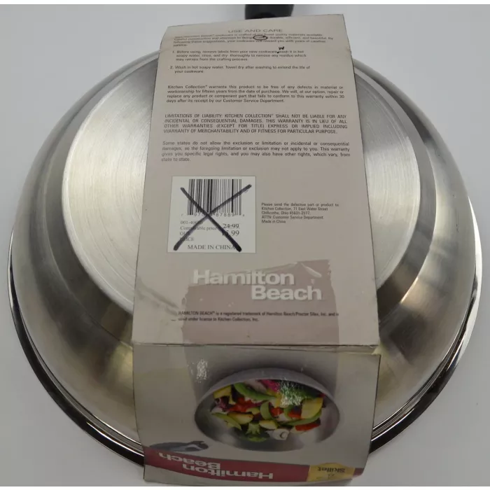 Hamilton Beach Professional Stainless Steel 8" Skillet - Stay Coll Handle
