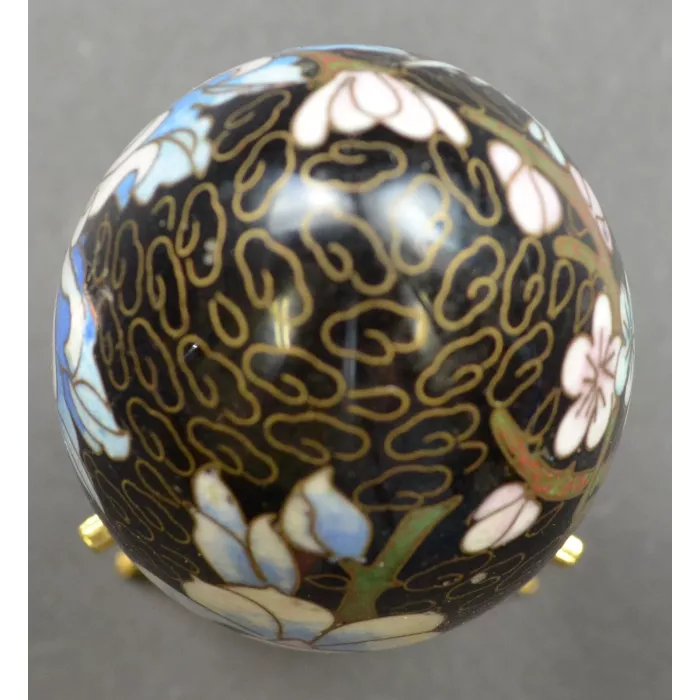 Vintage Floral Pattern Egg Shaped Figurine - 2.75" Tall