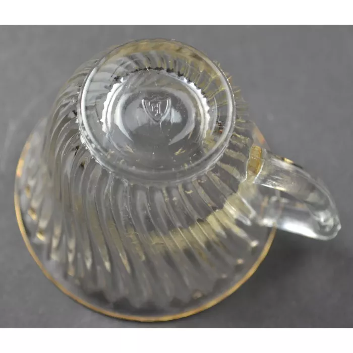 Federal Glass - Diana Gold Trim Pattern - Flat Cups - 2" Tall