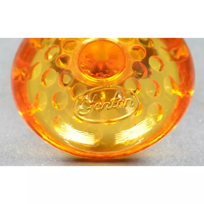 Fenton Art Glass Swung Bud Vase - Hobnail (Colonial) Amber Pattern - 9" Tall