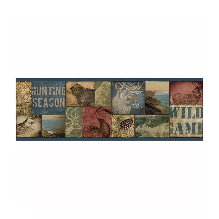 Trumball Blue Wild Game Wallpaper Border Chesapeake TLL01491B