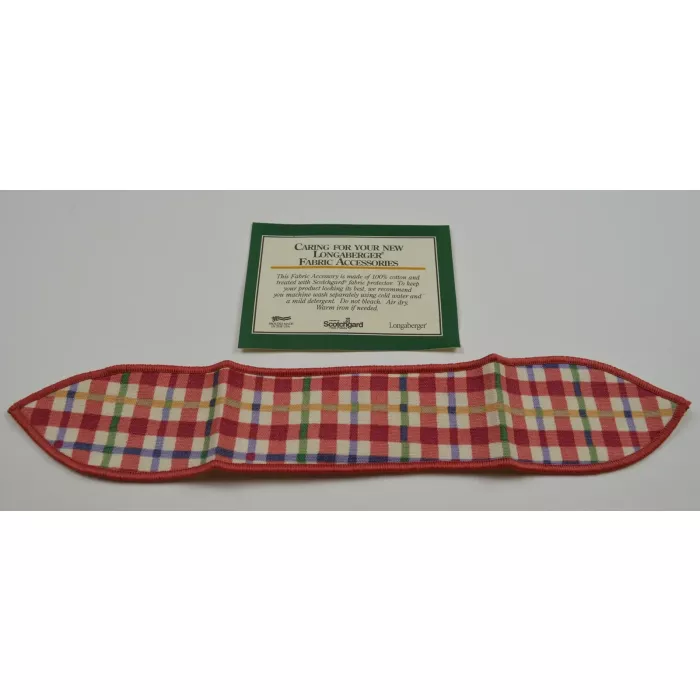 Longaberger Cherry Red Plaid Small Handle Tie