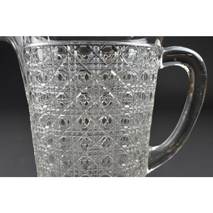 Mckee Glass Company - Cane Pattern - 44 Oz. Water Pitcher - 8.25" Tall