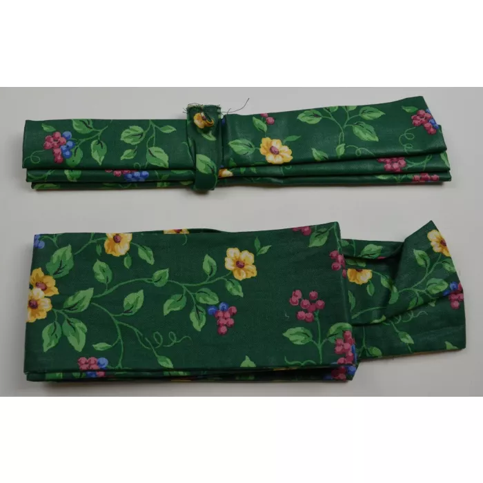 Longaberger Fabric Bow Basket Accessory - Emerald Vine Pattern