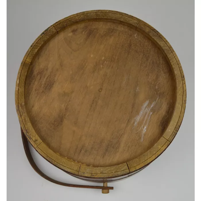 Vintage Lapped Wood Bucket With Dowed Handles - 9.75" Tall