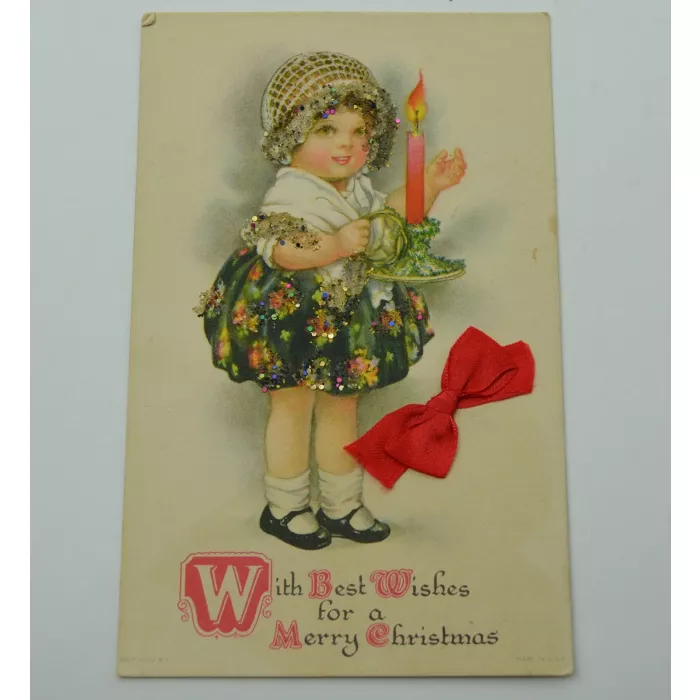 Vintage Postcard - With Best Wishes For A Merry Christmas - Early 1900's