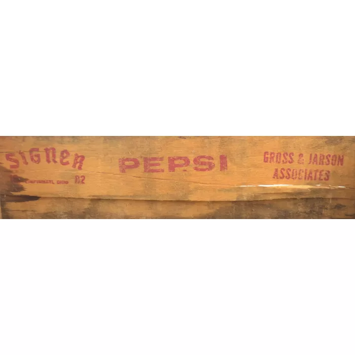 Pepsi Cola Crate - Wood Grain Carrier - Signer 1982