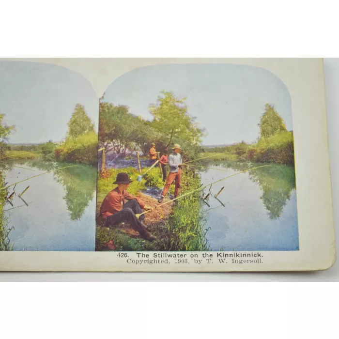 Stereoview By T. W. Ingersoll - No.426 - The Stillwater On The Kinnikinnick - Antique 1903