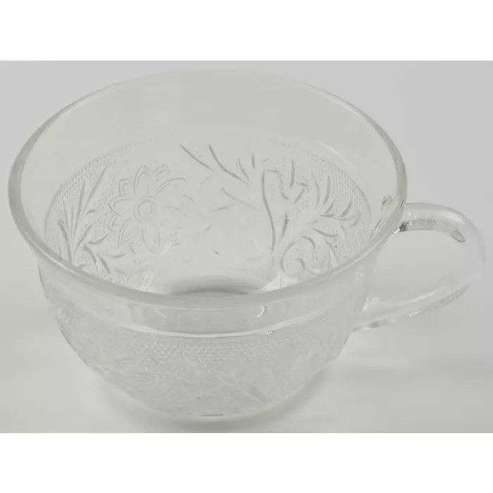 Anchor Hocking Glass - Sandwich Clear Pattern - Flat Cup - 2.375" Tall