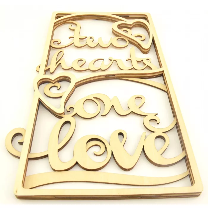Flourish - Cut Wood Wall Hanging - Two Hearts