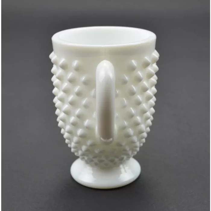 Fenton Art Glass - Hobnail Milk Glass Pattern - Footed Open Sugar - 3.5" Tall