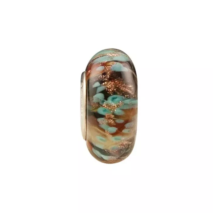 Fenton Art Glass Bead - Desert Sunset - Sterling Silver Lined