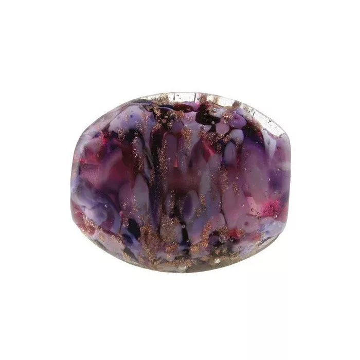 Fenton Artisan Crafted Glass Bead - Violet Wisteria - 1.26" Oval