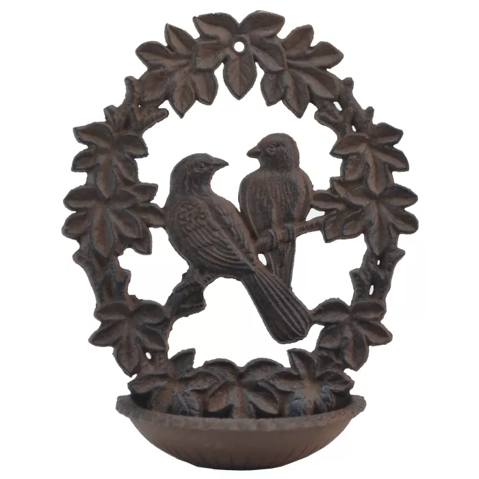 Decorative Cast Iron Wall Mount Bird Feeder - 9.75" Long