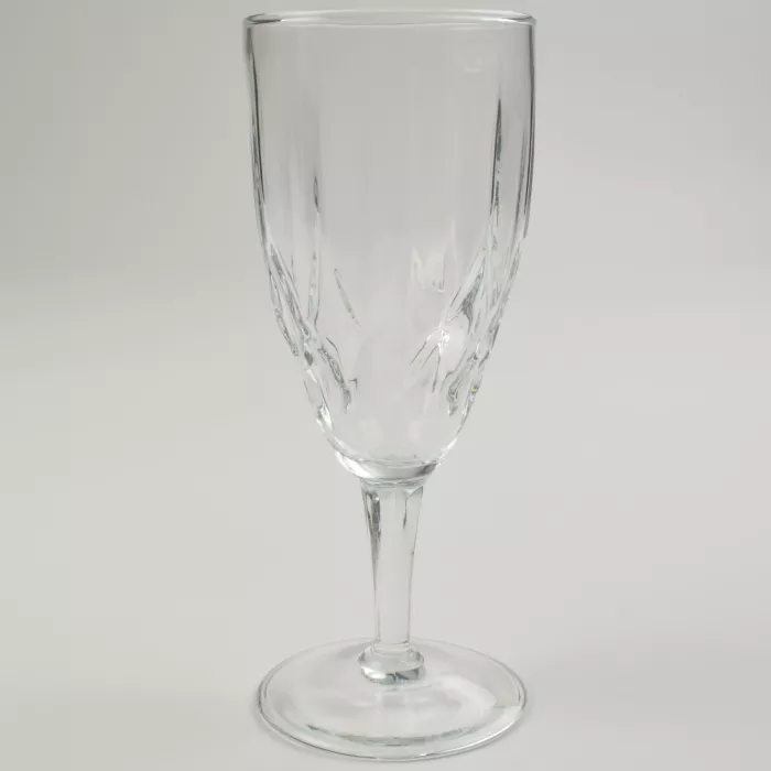 Clear Diamond Quilt Pattern Water Goblet - 7 1/4" Tall