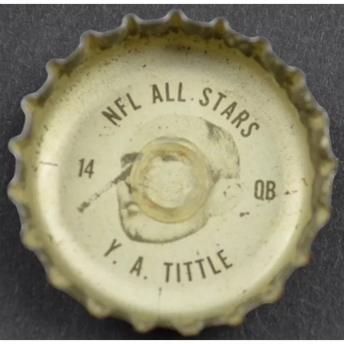 Coca Cola NFL All Stars Bottle Cap - New York Giants -  Y. A. Tittle - Coke