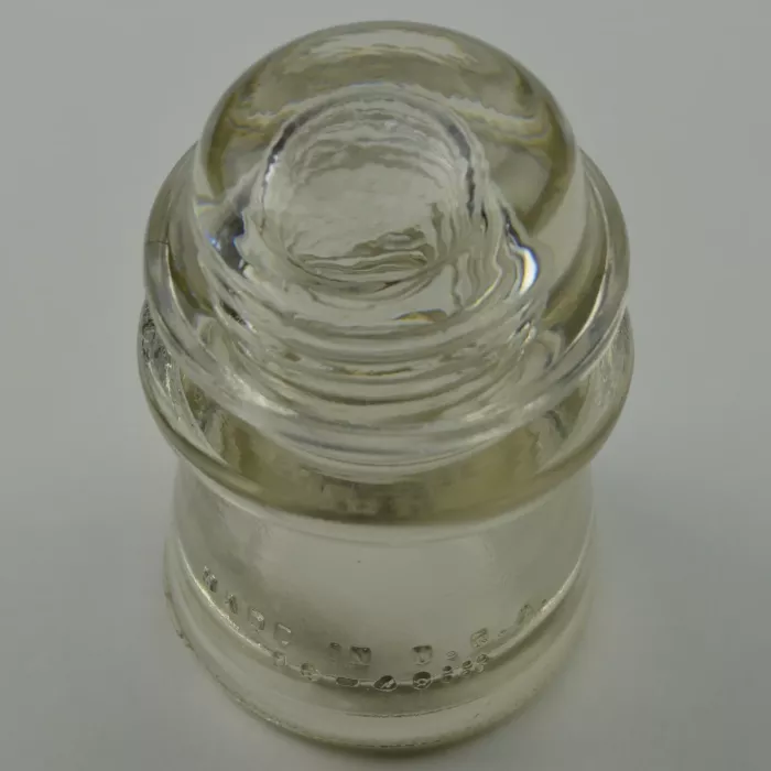 Hemingray No. 16 18-48 - Clear Glass Insulator - 4" Tall