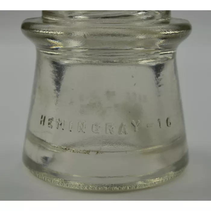 Hemingray No. 16 22-48 - Clear Glass Insulator - 4" Tall