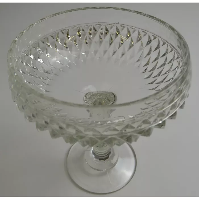 Indiana Glass Diamond Point Clear - Candy Dish - 7.25" Tall