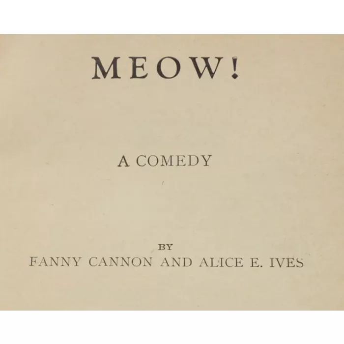 Meow - One Act Play Script - Antique 1914