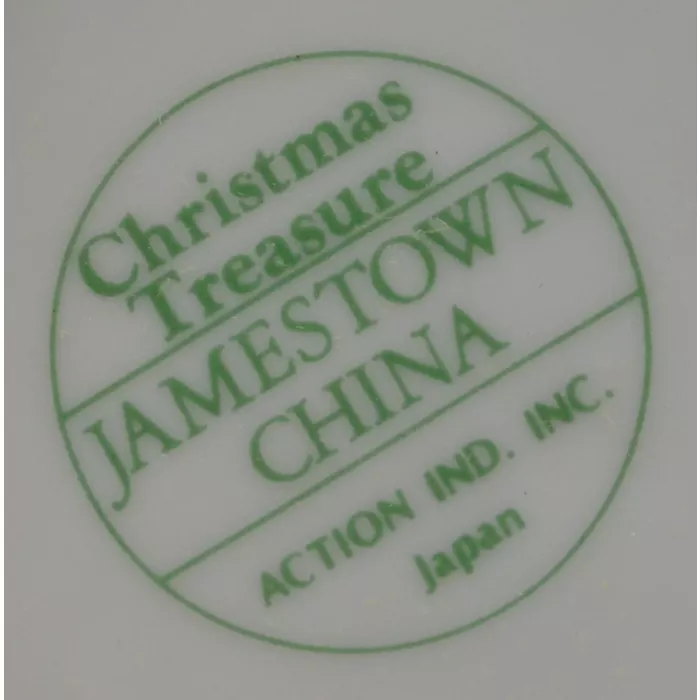 Jamestown China Christmas Treasure Pattern - Handled Basket - 4.5" Tall