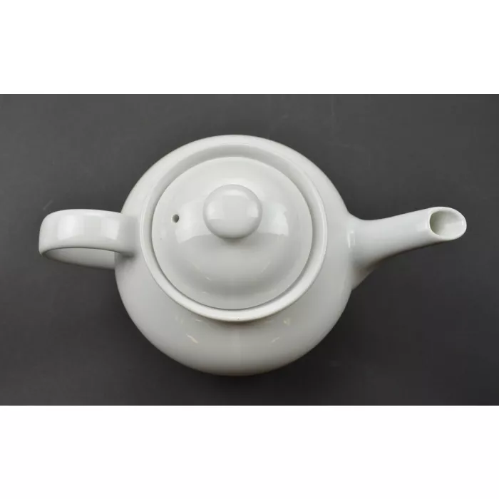 Porcelain White Lidded Teapot - 6" Tall