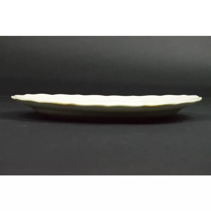 China Bread Plate - Raised Bird & Floral Border - Bright Floral Pattern Center