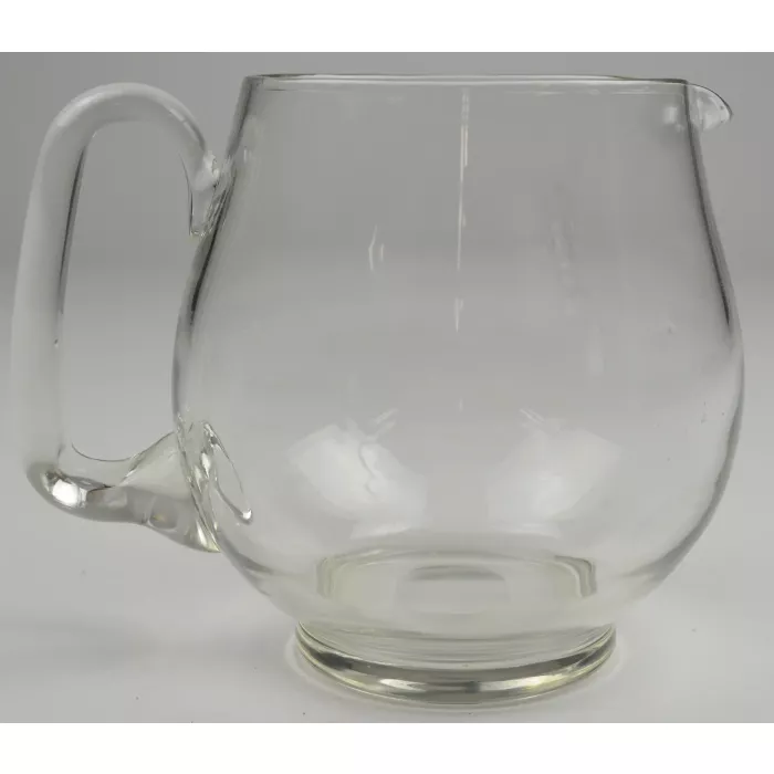 Clear Glass Water Pitcher With Applied Handle - 6" Tall