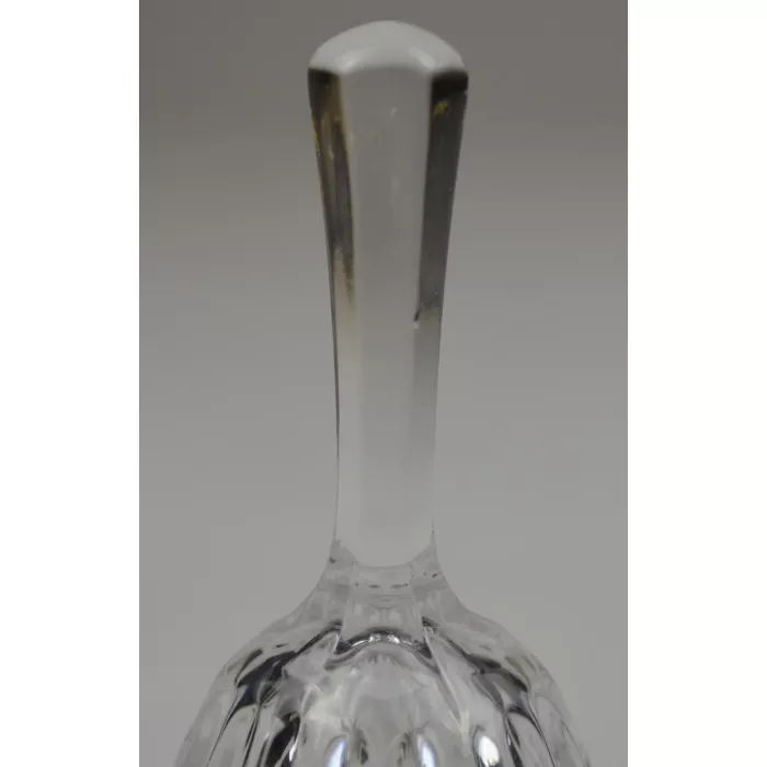 Clear Pressed Glass Bell - Oval & Diamond Pattern - 5.75" Tall