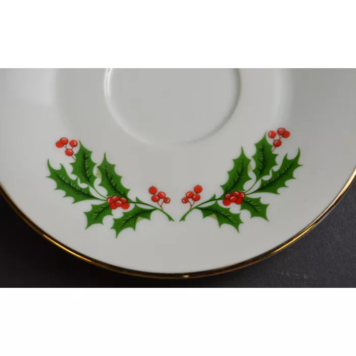 Fine China Of Japan Christmas Holly Pattern - Saucer - 6" Round