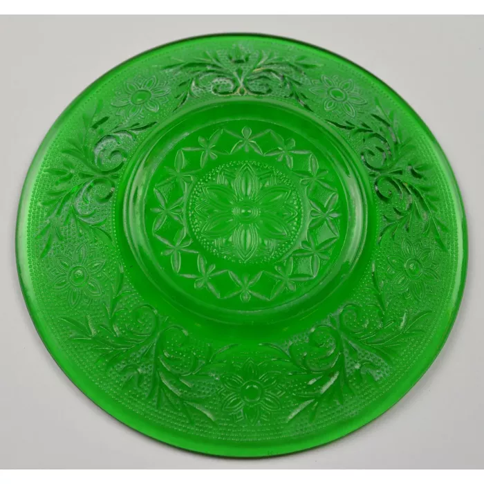 Anchor Hocking - Sandwich Forest Green Pattern - Custard Cup Liner - 4.375"