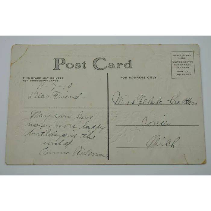 Vintage Postcard - A Happy Birthday - 1910