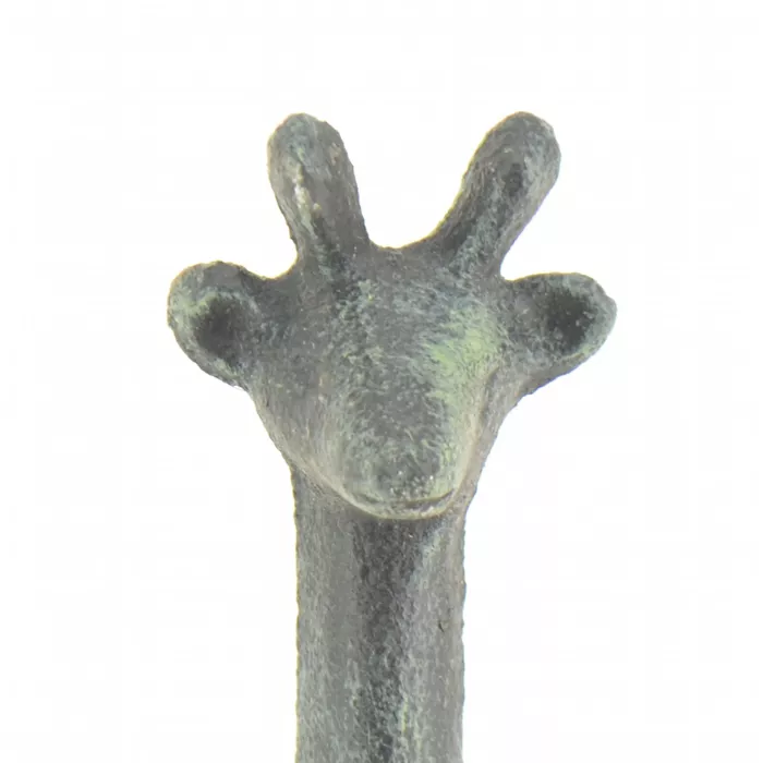 Cast Iron Paper Towel Holder - Giraffe - Verdigris - 17.375" Tall