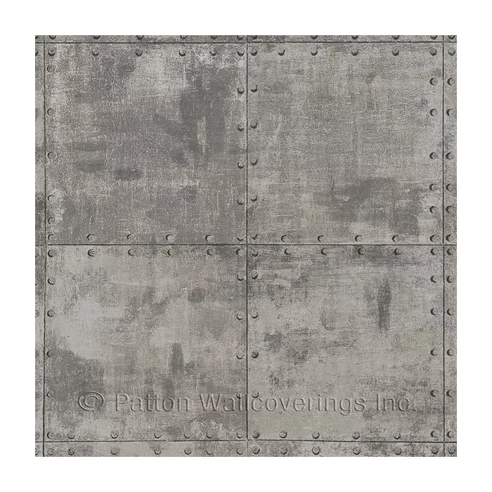 Steel Tile Wallpaper Metallic Silver, Brown, Black Norwall Wallcovering LL36224