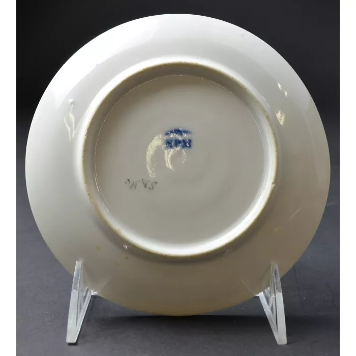 KPM Red & Green Bordered Bread & Butter Plate - 6" Round