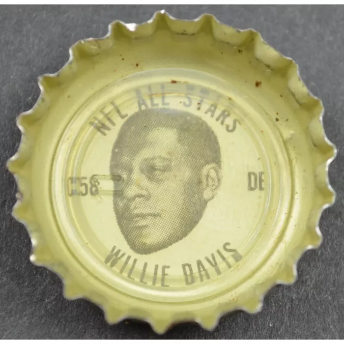 Coca Cola NFL All Star King Size Coke Bottle Cap - Green Bay Packer Willie Davis