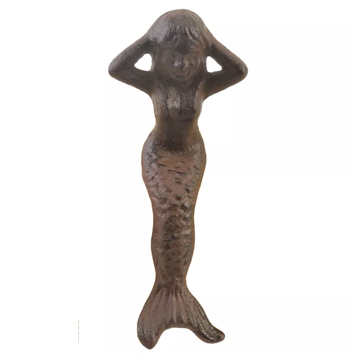 Cast Iron Shelf Sitter - Rust Mermaid Design - 5.25" Tall