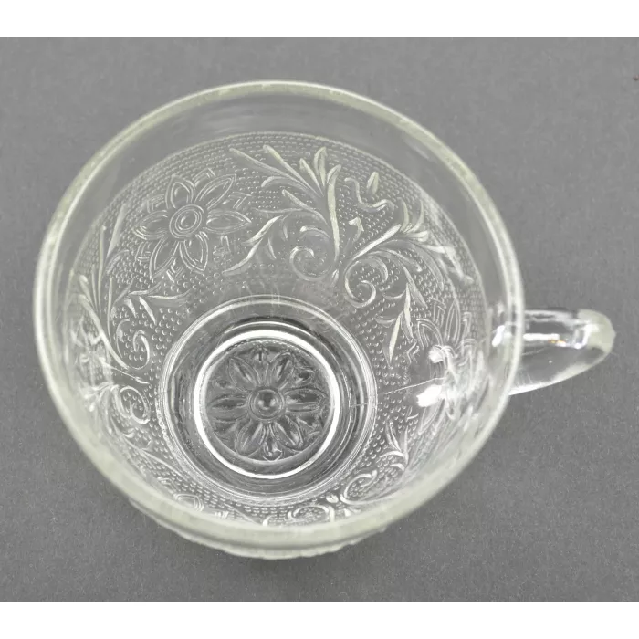 Anchor Hocking Glass - Sandwich Clear Pattern - Punch Cup - 2.375" Tall