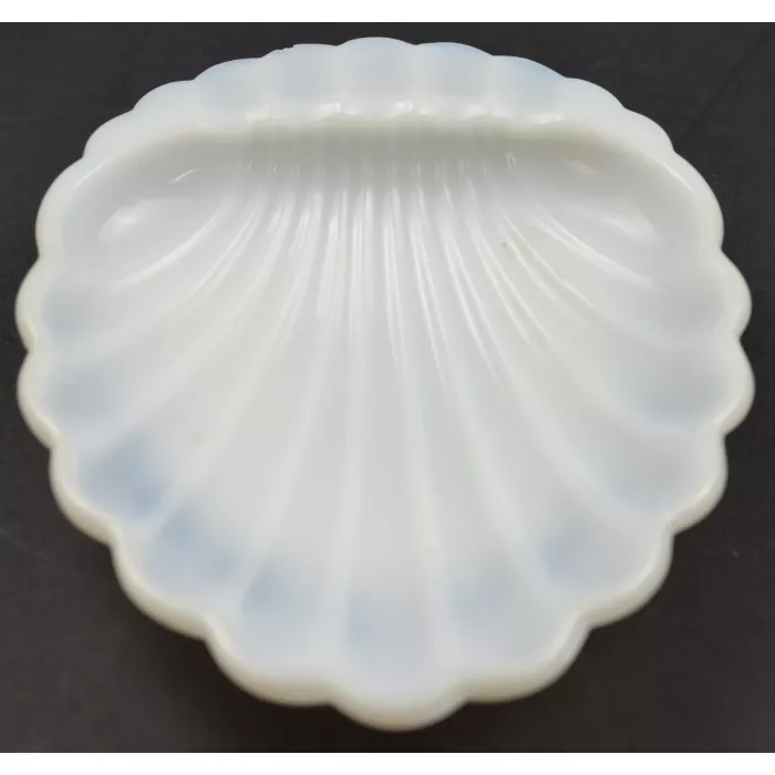 Vintage Milk Glass Shell Shaped Soap Dish - 5.375" Long