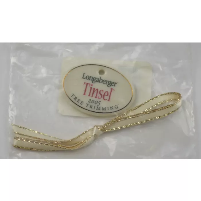 Longaberger Pottery 2005 Tinsel Tree Trimming Tie-On