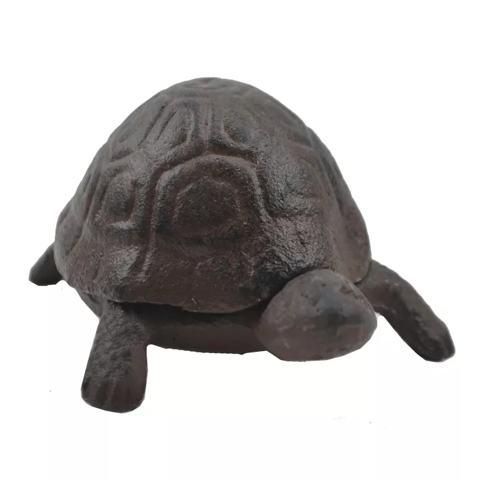 Turtle Hide A Key Box - Distressed Brown Cast Iron