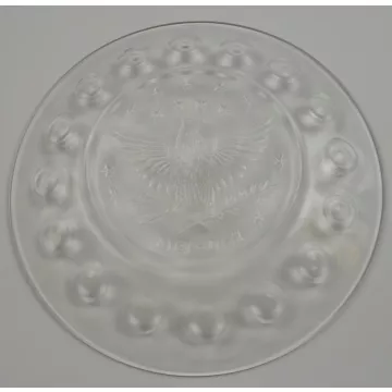 Clear Glass Bicentennial Plate - Eagle Pattern - 1776 - 1976 - 8 Round