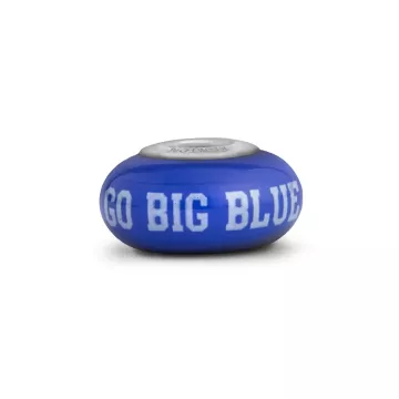 Fenton Blue Glass Collegiate Bead - Kentucky Go Big Blue - Sterling Silver Lined