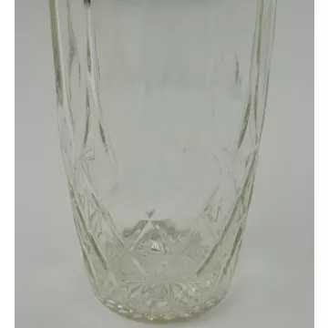 Clear Pressed Glass Decanter - Diamond Pattern - 14 Tall