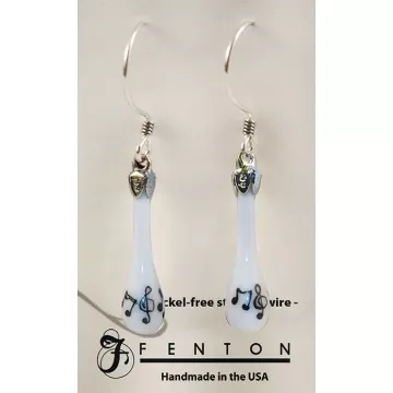 Fenton Art Glass - Teardrop Earrings - Sweet Melody - Handcrafted