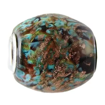Fenton Artisan Crafted Glass Bead - Desert Sunset - .76 Oval