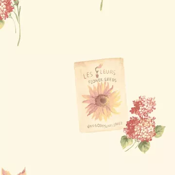 KC28510 Grains De Tournesol Wallpaper Cream, Yellow, Red Fresh Kitchens 5 Norwall Wallcovering