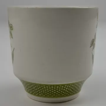 Bellegay Ironstone - Pattern 4292 - Flat Cup - Floral Pattern With Green Border