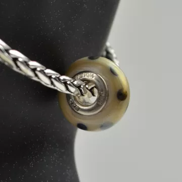 Fenton Artisan Crafted Glass Bead Leopard Diva - Sterling Silver Lined